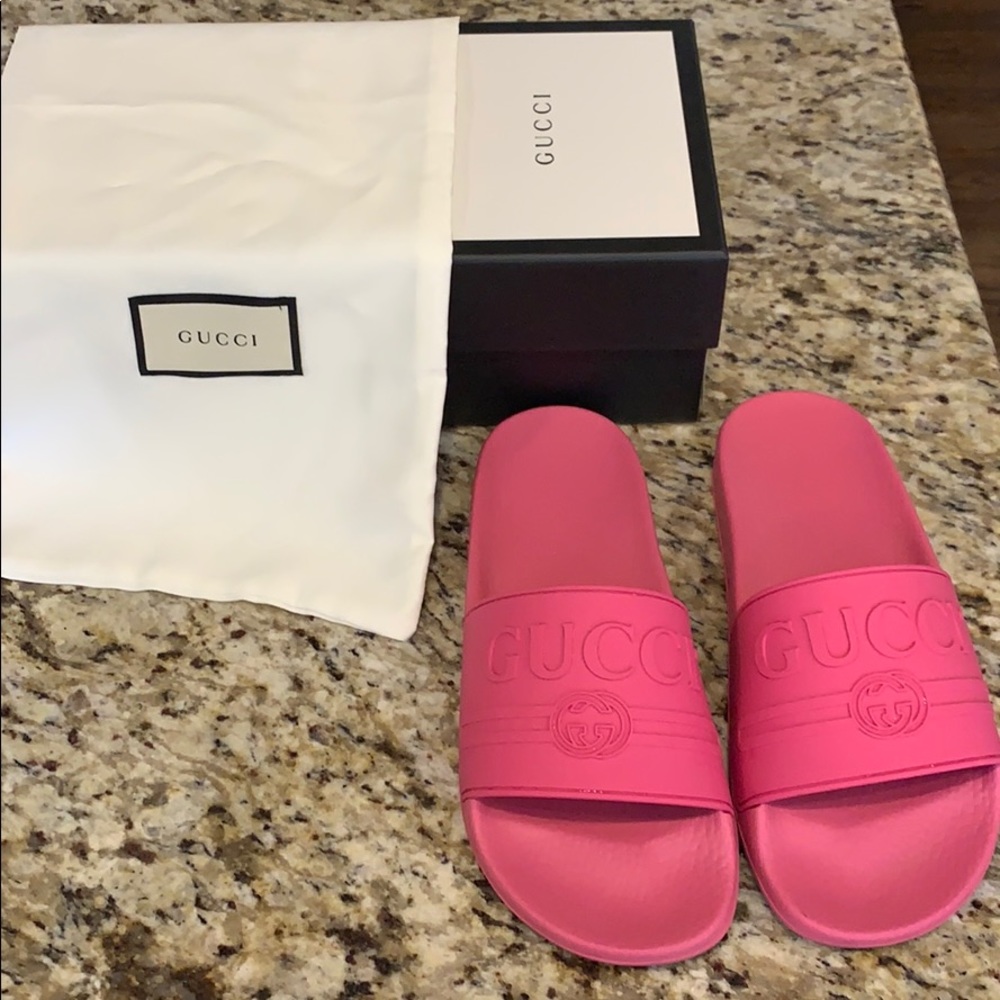 Gucci Rubber Slides.